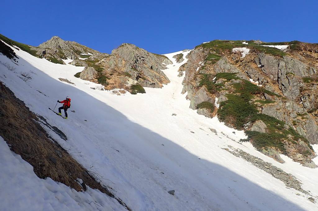 滝谷D沢 - 荷継沢 - 白出沢 バックカントリー 山スキー 滑降 2023年5月