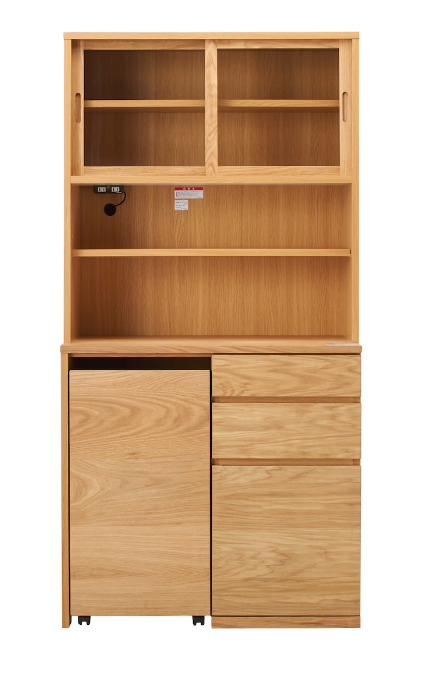 MUJI(無印良品) 食器棚 キッチンボード 木製カップボード オーク材