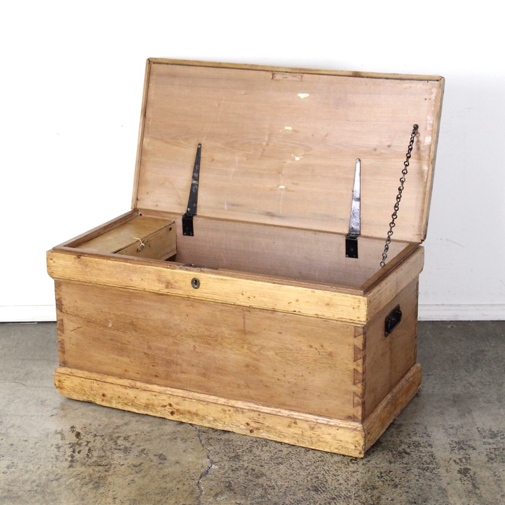 イギリス アンティーク オールドパイン コファー ブランケットボックス