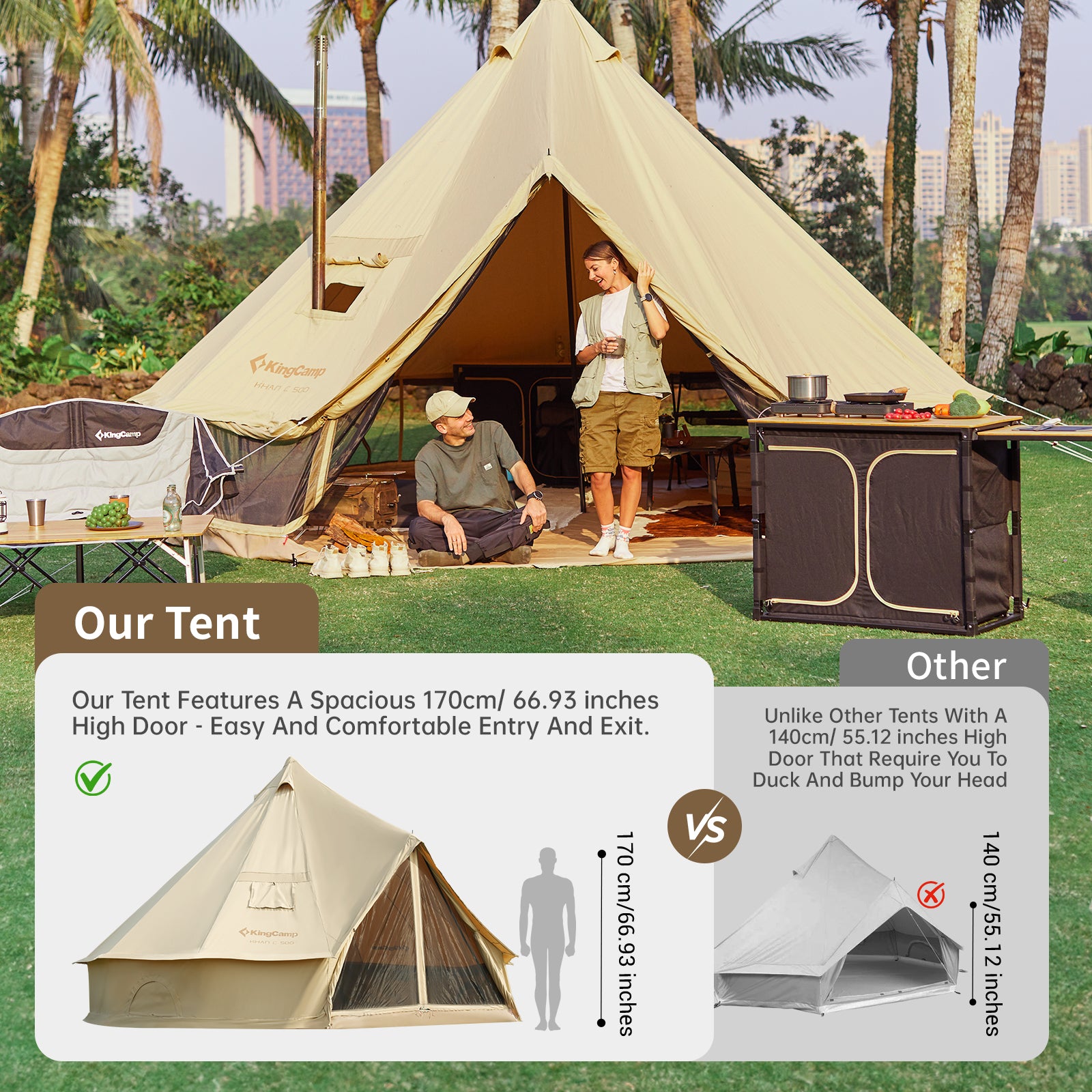 KingCamp KHAN C 400/500 4-Season Bell Tent – KingCamp Outdoors