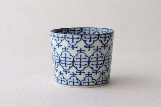 253 古瀬戸染付瓔珞図蕎麦猪口 江戸時代 253 古瀬戸染付瓔珞図蕎麦猪口