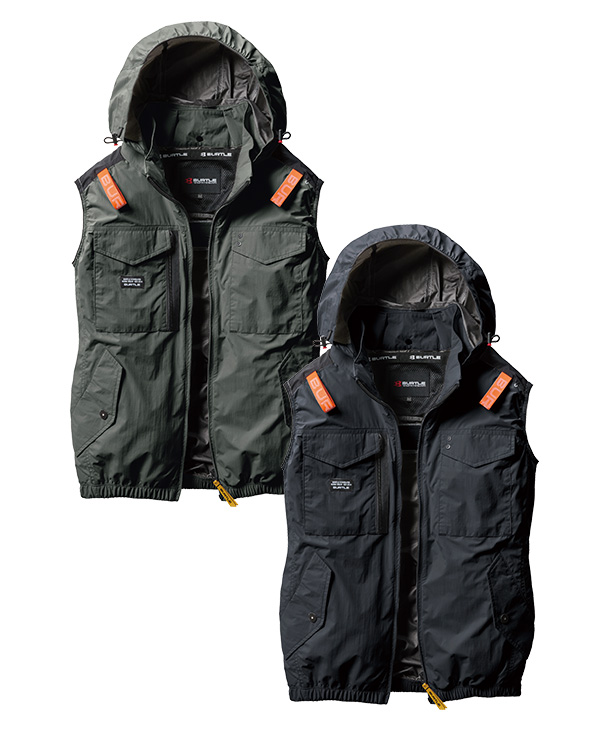 BURTLE ファン付ウエア AIR CRAFT タクティカルベスト(着脱可能フード