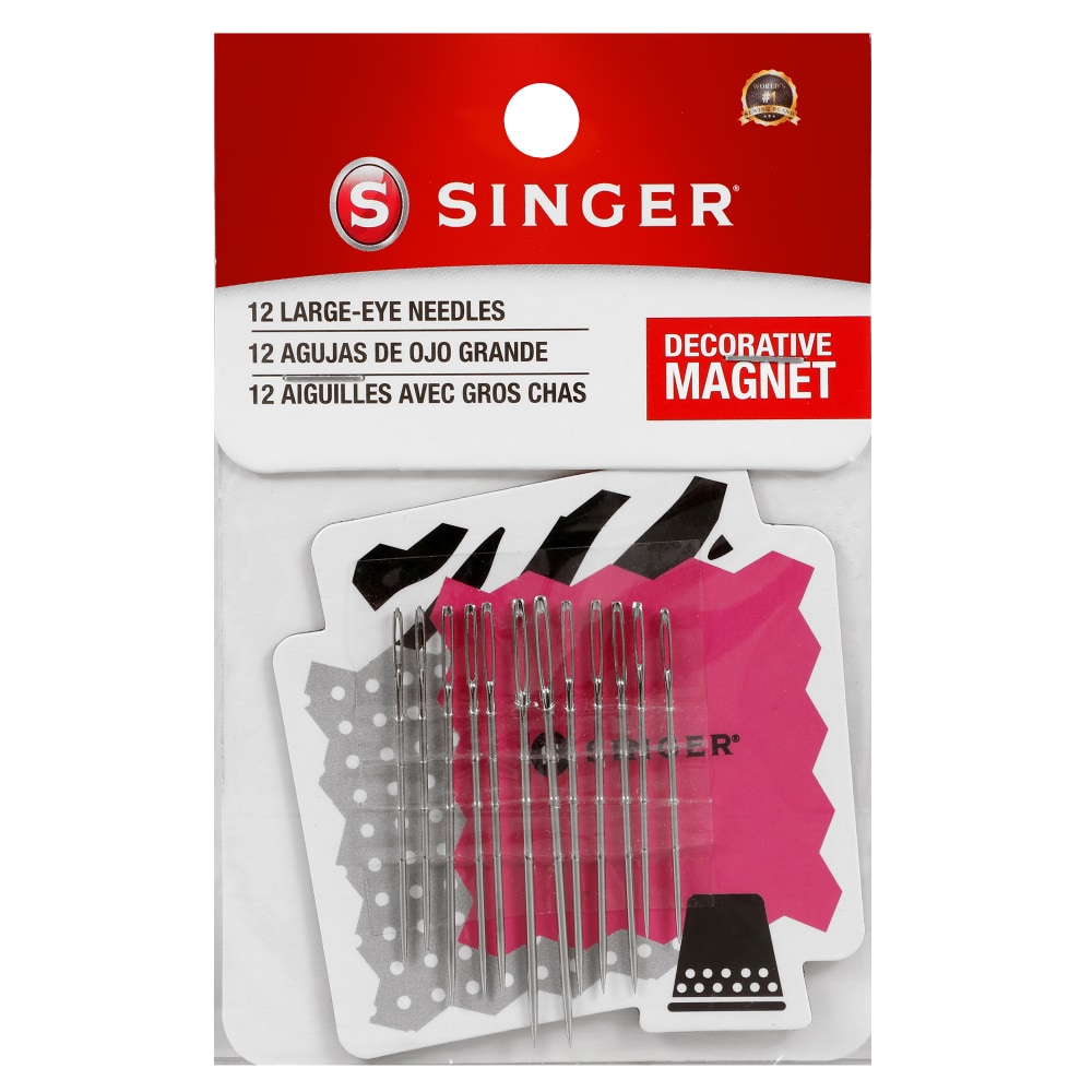 Singer® Large Eye Hand Needles With Magnetic Holder, 12 ct
