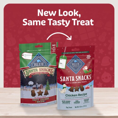 Blue Buffalo Santa Snacks Bits Soft-Moist Training Dog Treats