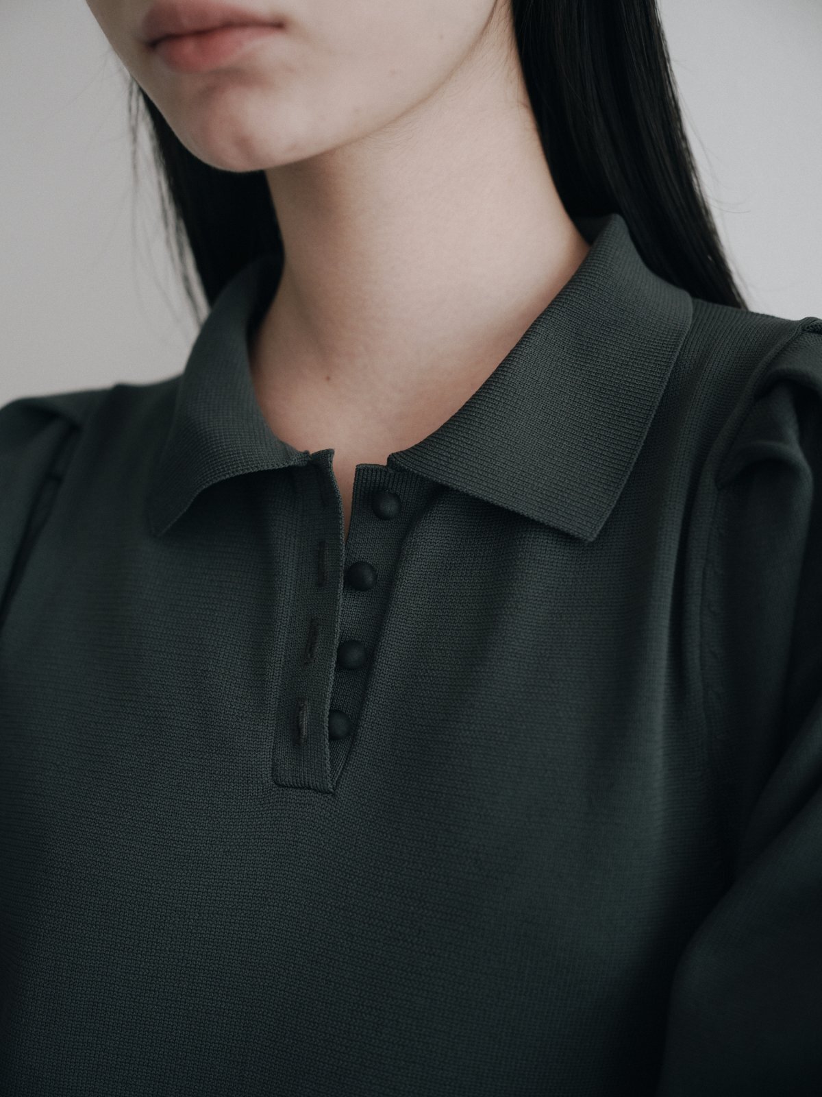 Ruffled-Hem Polo Dress - HIAND