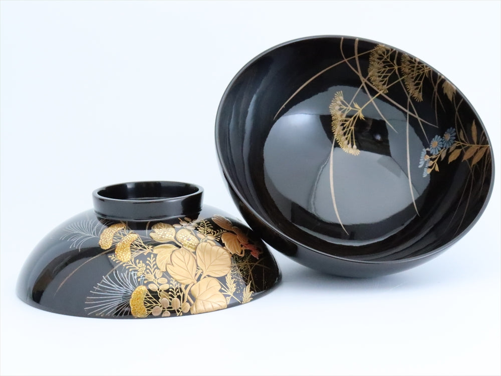 森吉太郎 七草高蒔絵椀 輪島塗 七草吸物椀 十人揃 – リサイクル堀り出しや