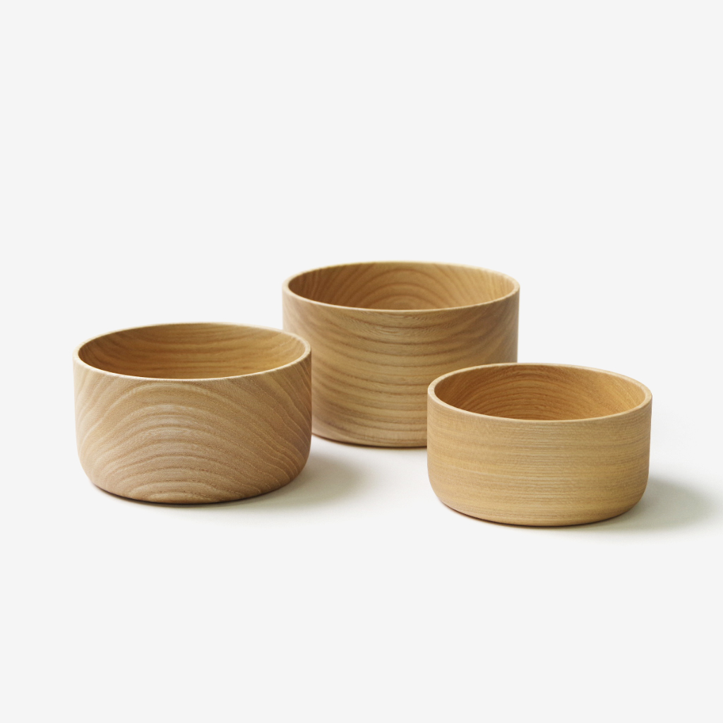 VIVAHDE 山のうつわ 木製スタッキングボウル 3個セット VIVAHDE