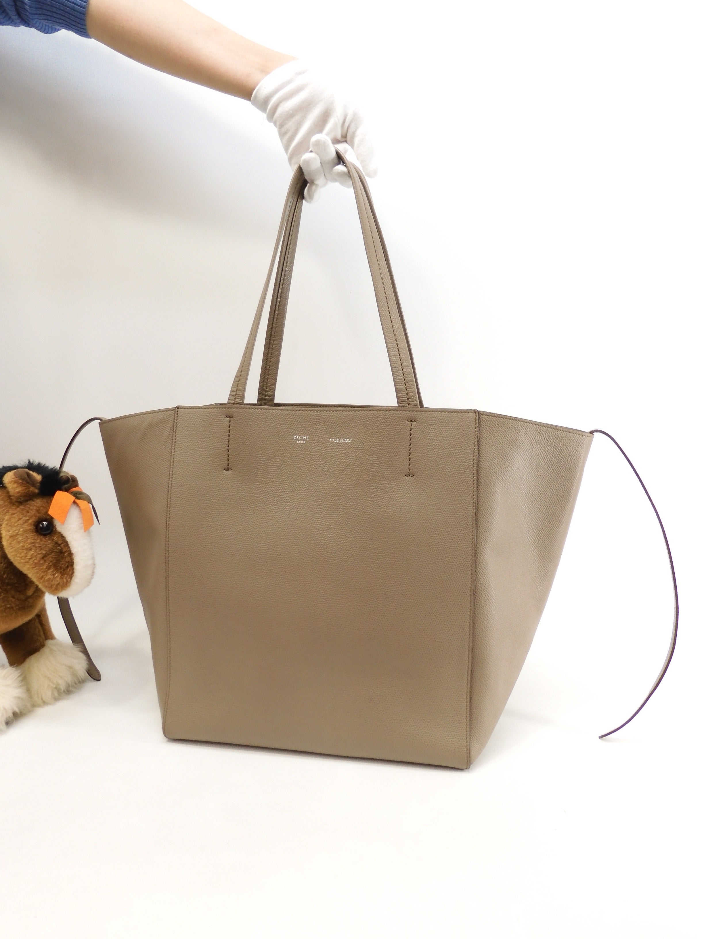 セリーヌ カバファントム スモール レザー灰 トートバッグ