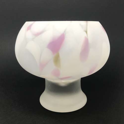 Monica Backström Zelda footed glass bowl, Boda Sweden 1970s-80s