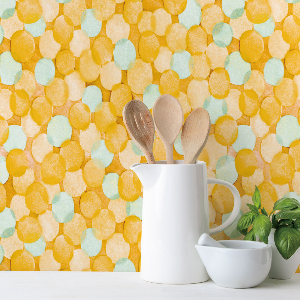 滲水玉 にじみみずたま ／ いろはな 壁紙｜おしゃれなシール壁紙