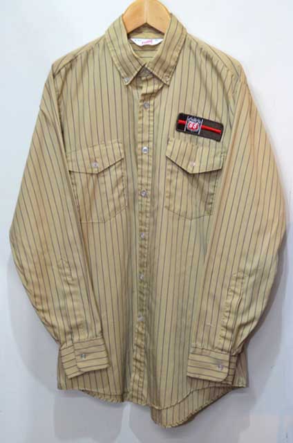 70's Unitog ストライプ柄 ワークシャツ “PHILLIPS 66” - used&vintage