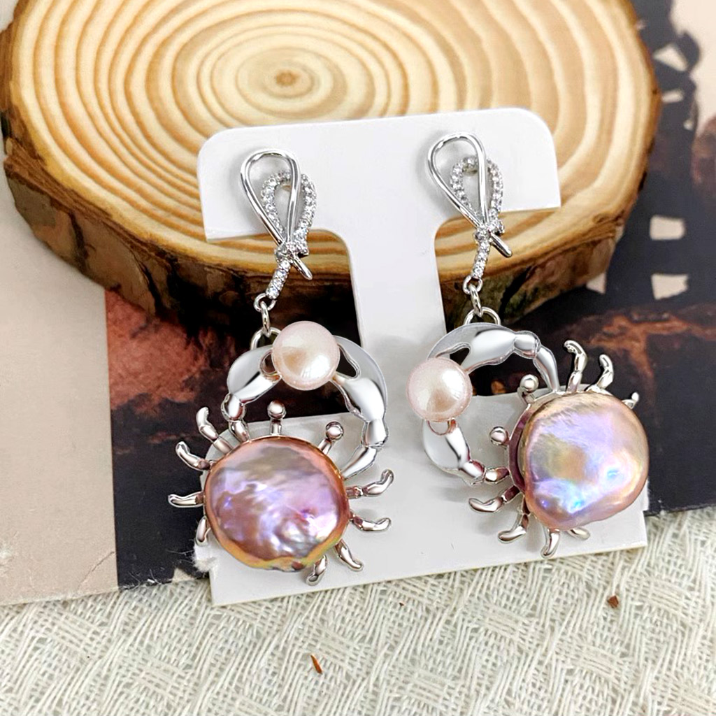 カニ 淡水パール ピアス - HIPEARL Jewelry
