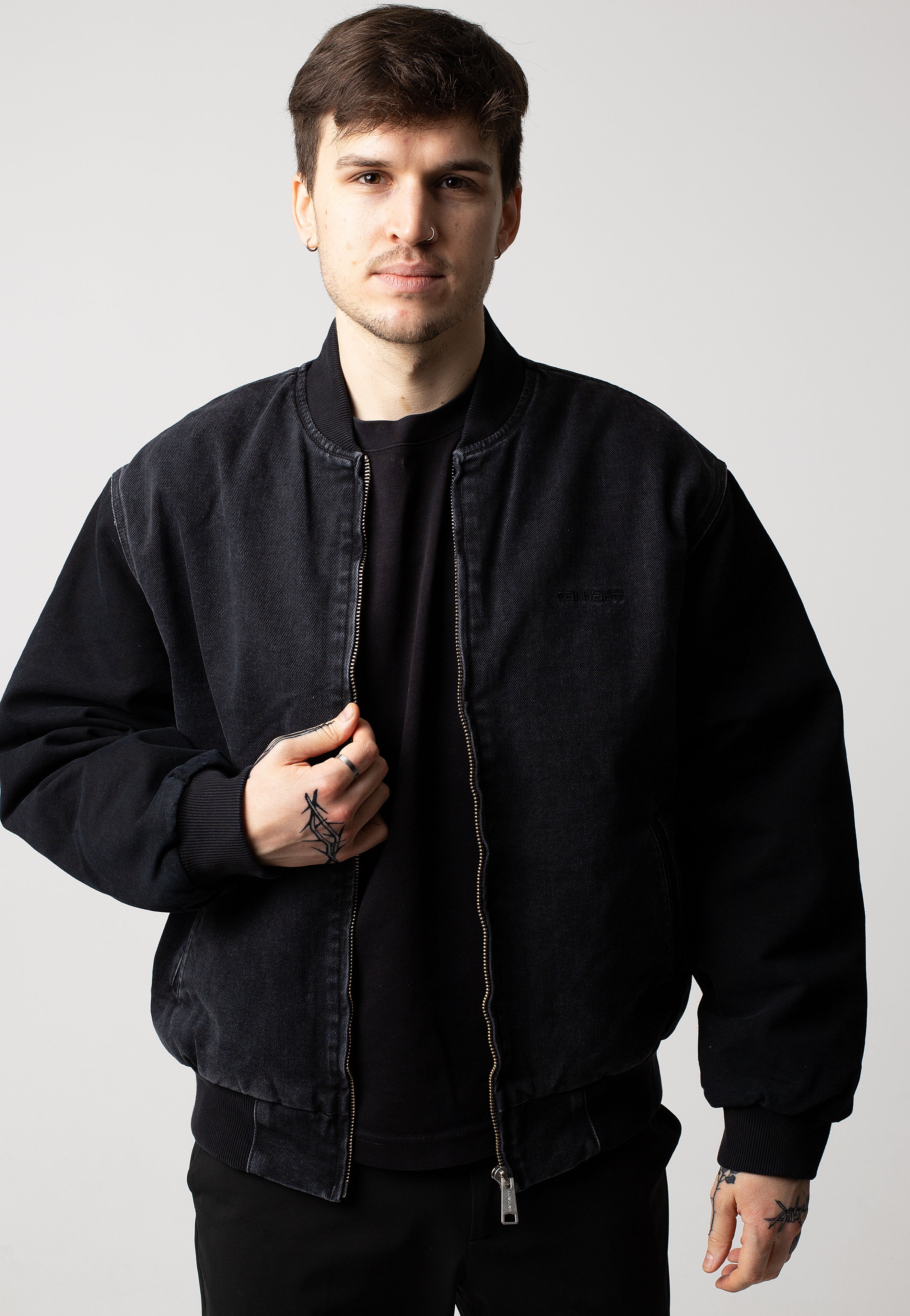 Carhartt WIP - Paxon Bomber Stone Washed Black/Black - Jacket