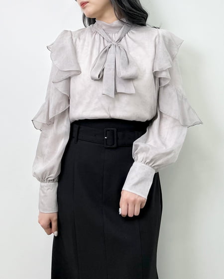 袖フリル花柄シアーブラウス｜INGNI(イング) 公式通販｜INGNI STORE