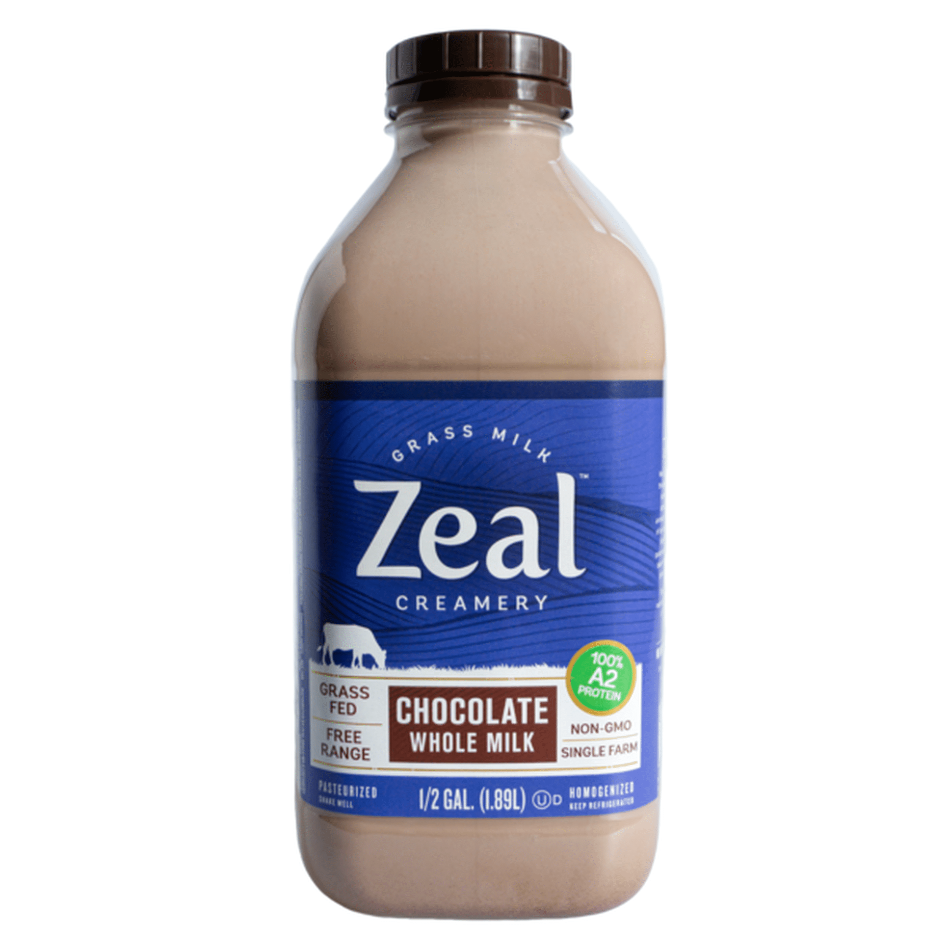 Zeal Creamery Grass Fed Chocolate Milk 100% A2 Proteins (64 fl oz