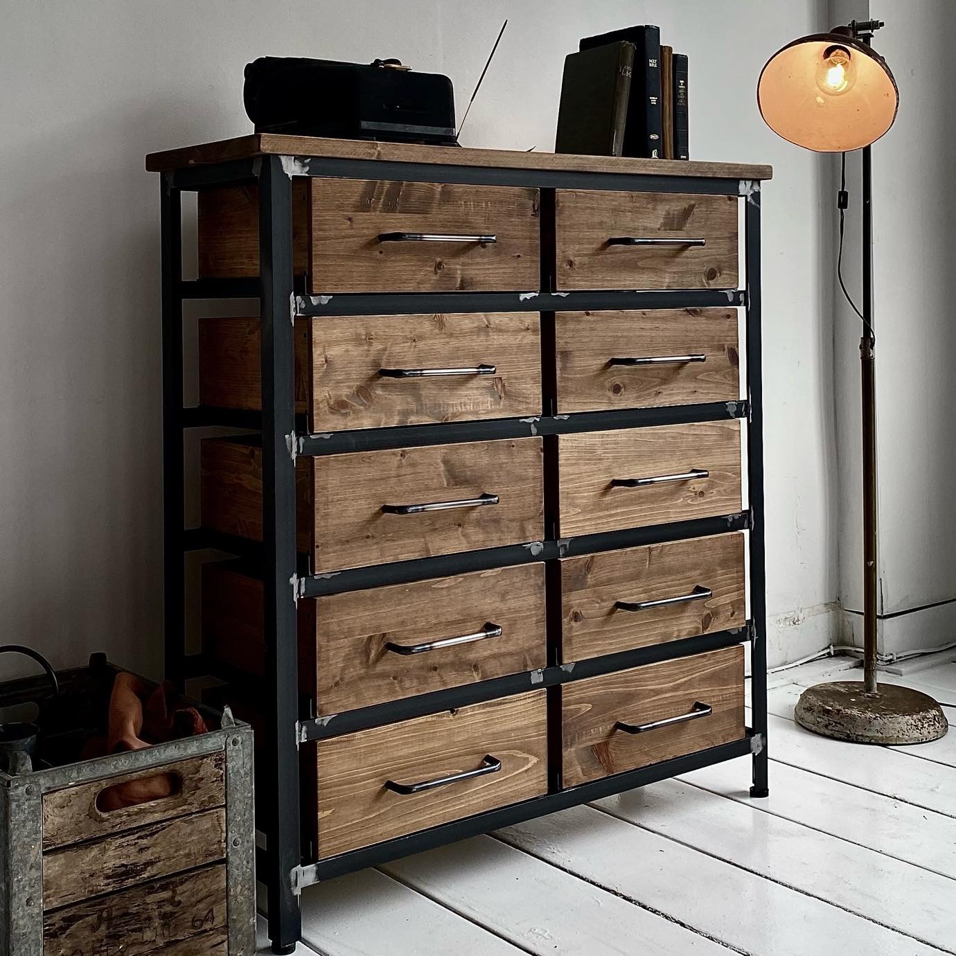 WWI-MODEL IRON WOOD CHEST-SH-042 / 大阪・堀江・家具屋