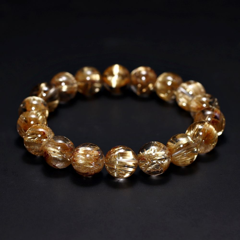 トップクォリティ]タイチンゴールドルチルクォーツブレスレット（約