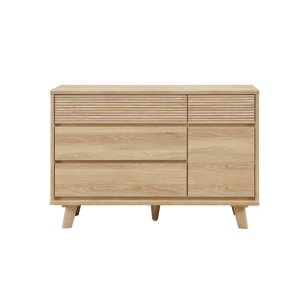 ローチェスト「シナモン 1200 4段」幅120.2cm 高さ72.5cm レッドオーク