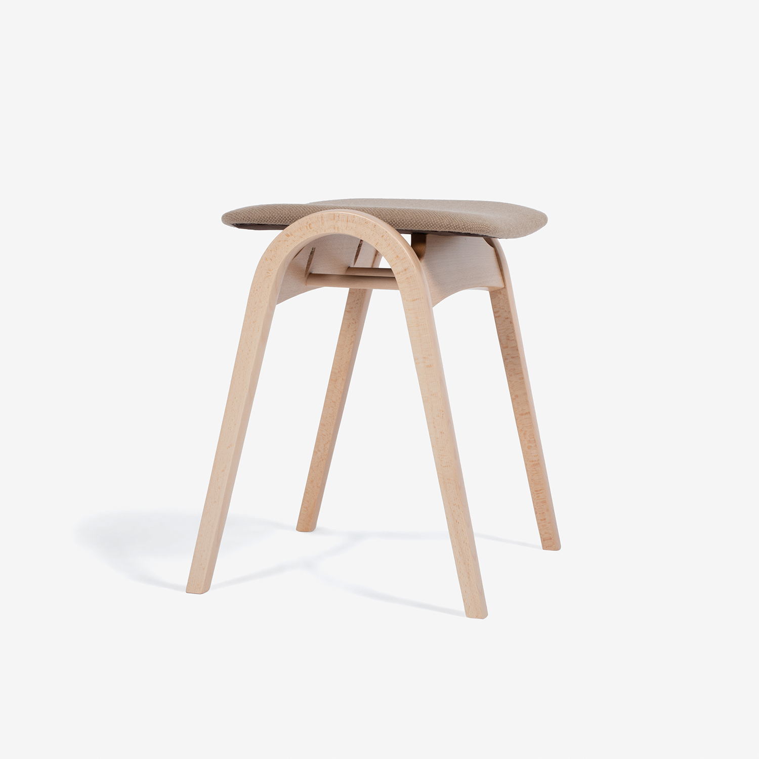 秋田木工 スツール「No.202」ブナ材NAナチュラル色 張地#布A-11