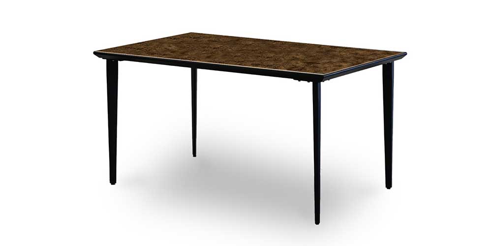 ダイニングテーブル「GT」アイアン4本脚タイプ ガラス天板 全4色 全2