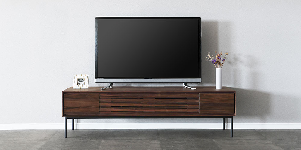 テレビボード「ノース」ウォールナット材MBR色 全2サイズ(幅150/180cm