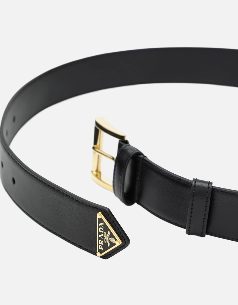 Prada レザー ベルト 牛革 トライアングルロゴ付き (ベルト) IFCHIC.COM