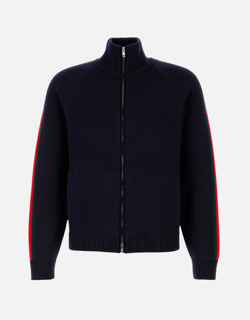 Gucci Men's Wool Embroidered High Collar Zip-Up Cardigans (All New