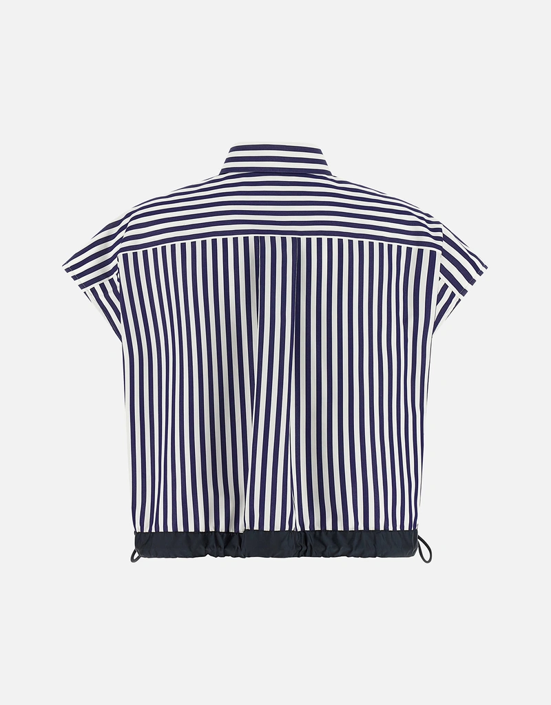 Sacai ストライプコットンポプリンクロップドシャツ (すべての新品