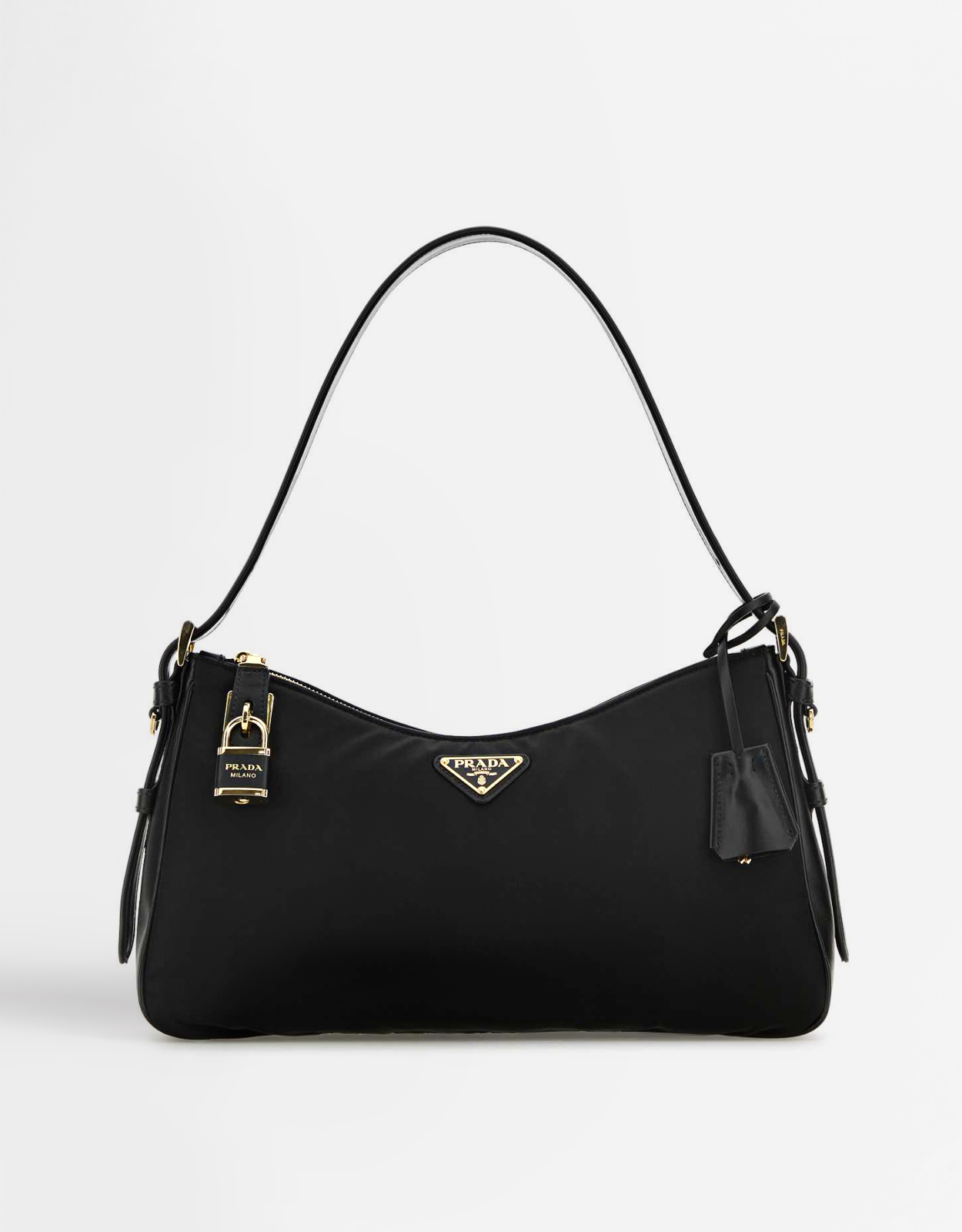 Prada プラダ Aimée ラージ リナイロン＆レザー ショルダーバッグ