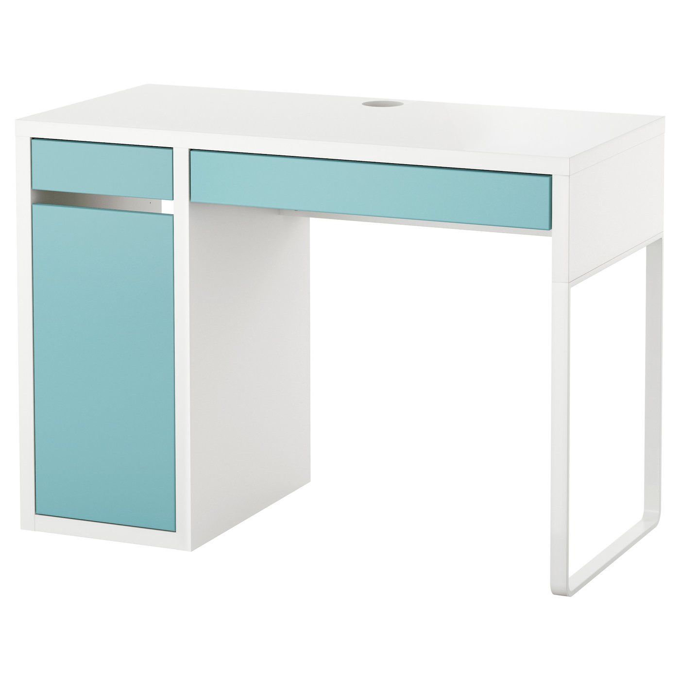 MICKE desk, white/light turquoise, 105x50 cm - IKEA