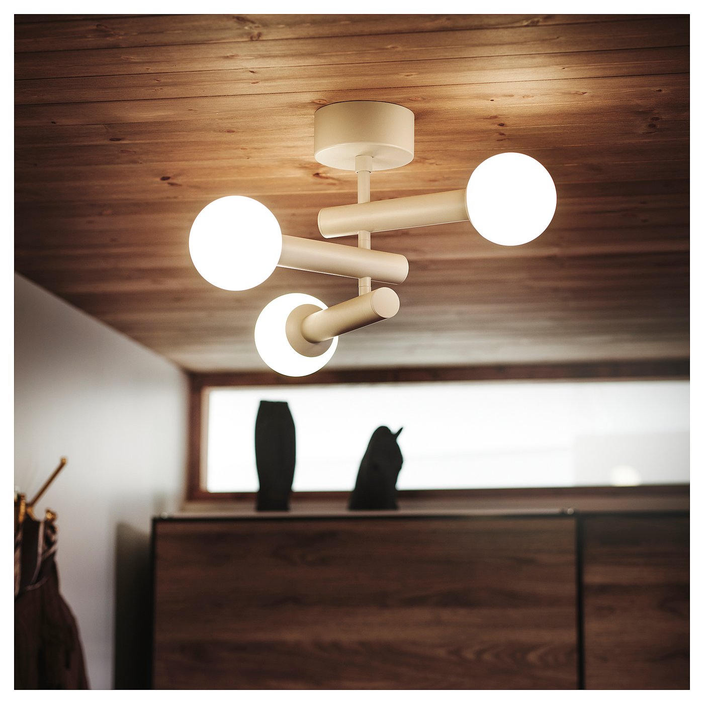 KRANBALK ceiling lamp, beige - IKEA