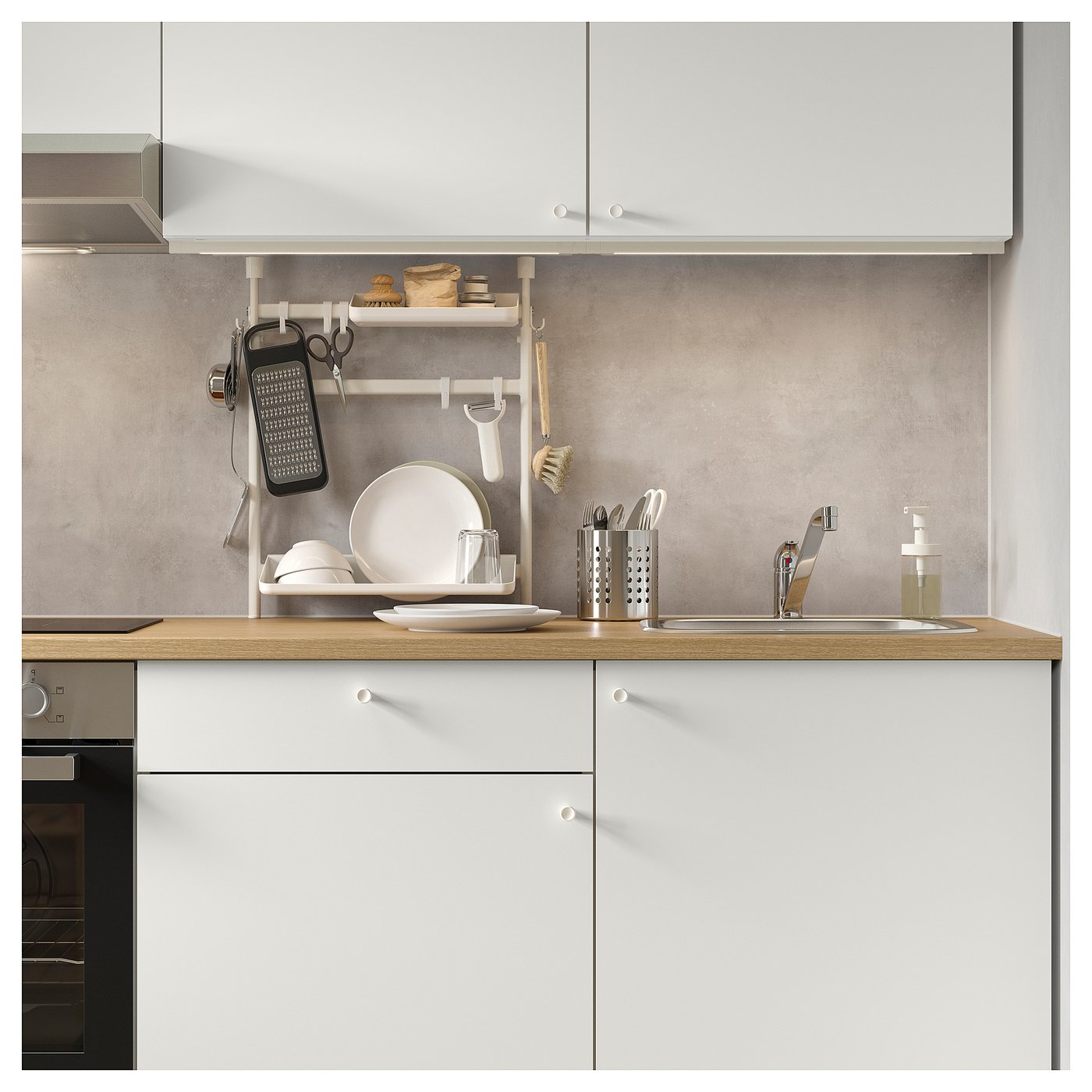 SUNNERSTA スンネルスタ キッチンオーガナイザーセット, ドリル不要