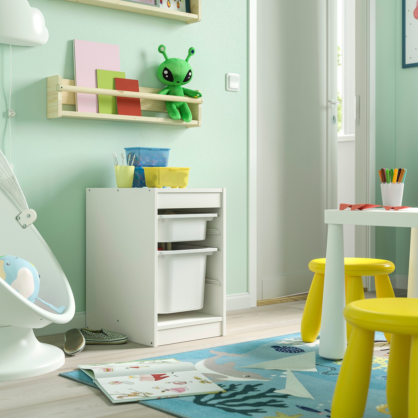 TROFAST トロファスト 収納コンビネーション, ホワイト/ホワイト