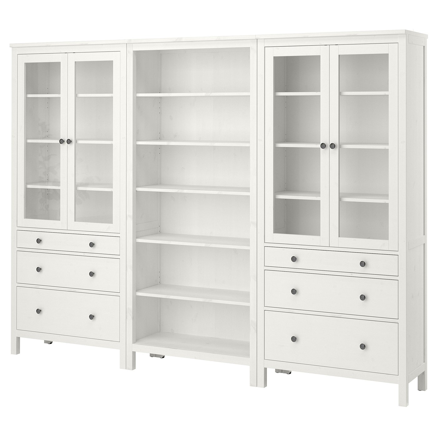HEMNES storage combination w doors/drawers, white stain, 1061