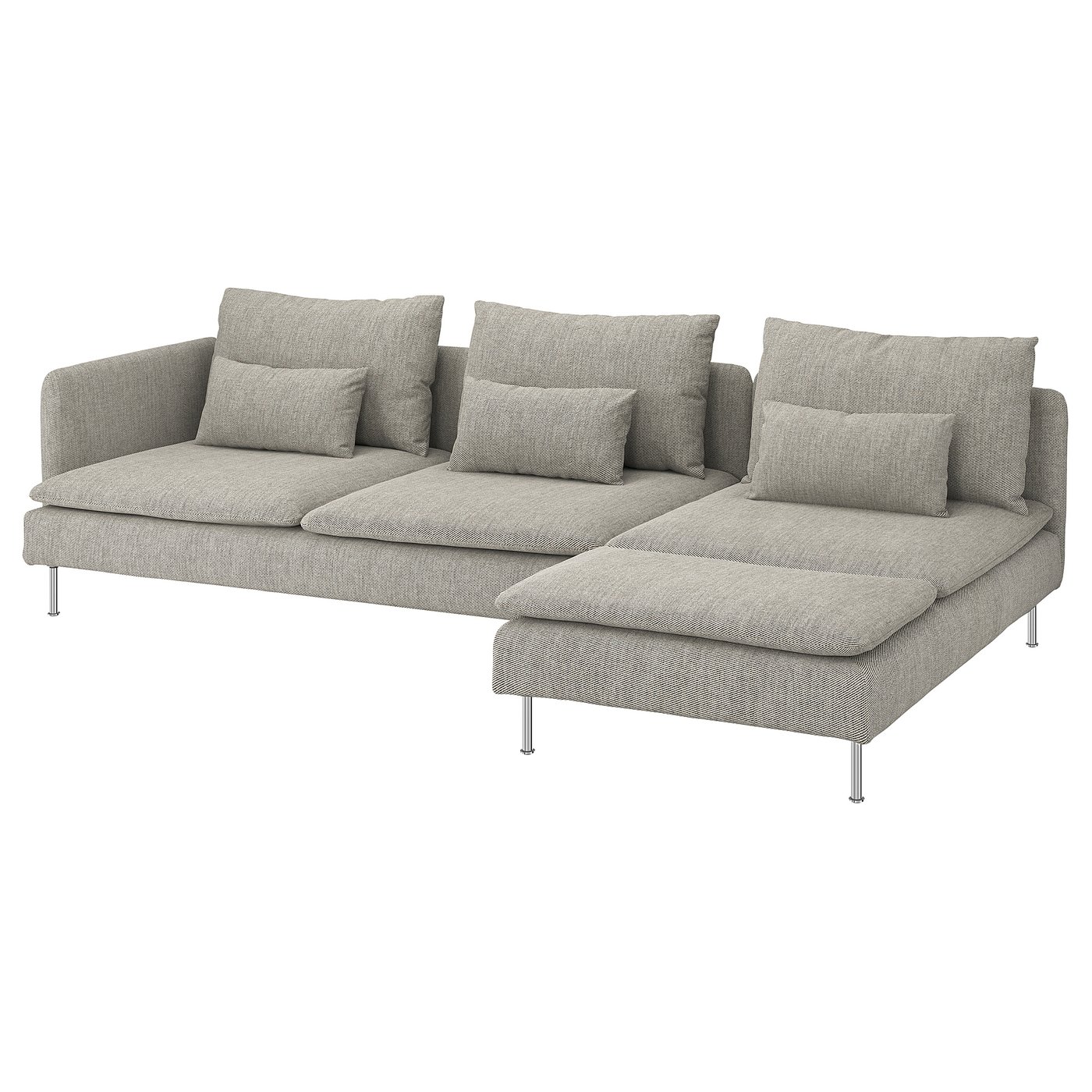 SÖDERHAMN sectional, 4-seat, with chaise and open end/Viarp beige