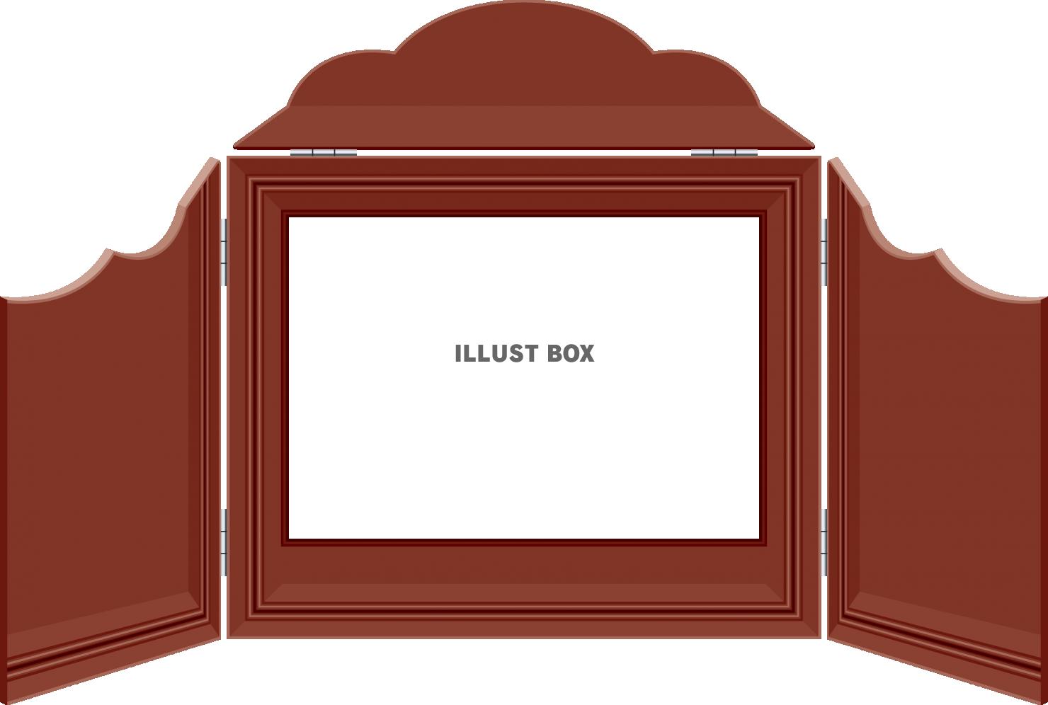 紙芝居 フレーム 枠 レトロ 昭和の文化：イラスト無料