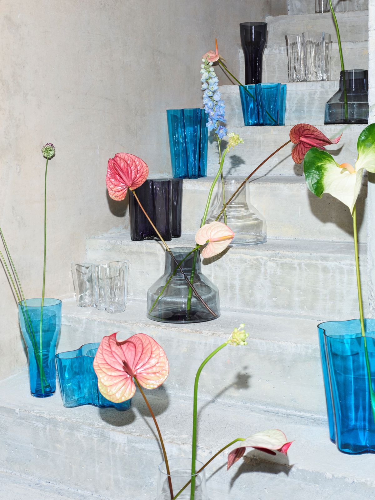 希少カラー イッタラ フラワーベース アアルト コバルトブルー120cm