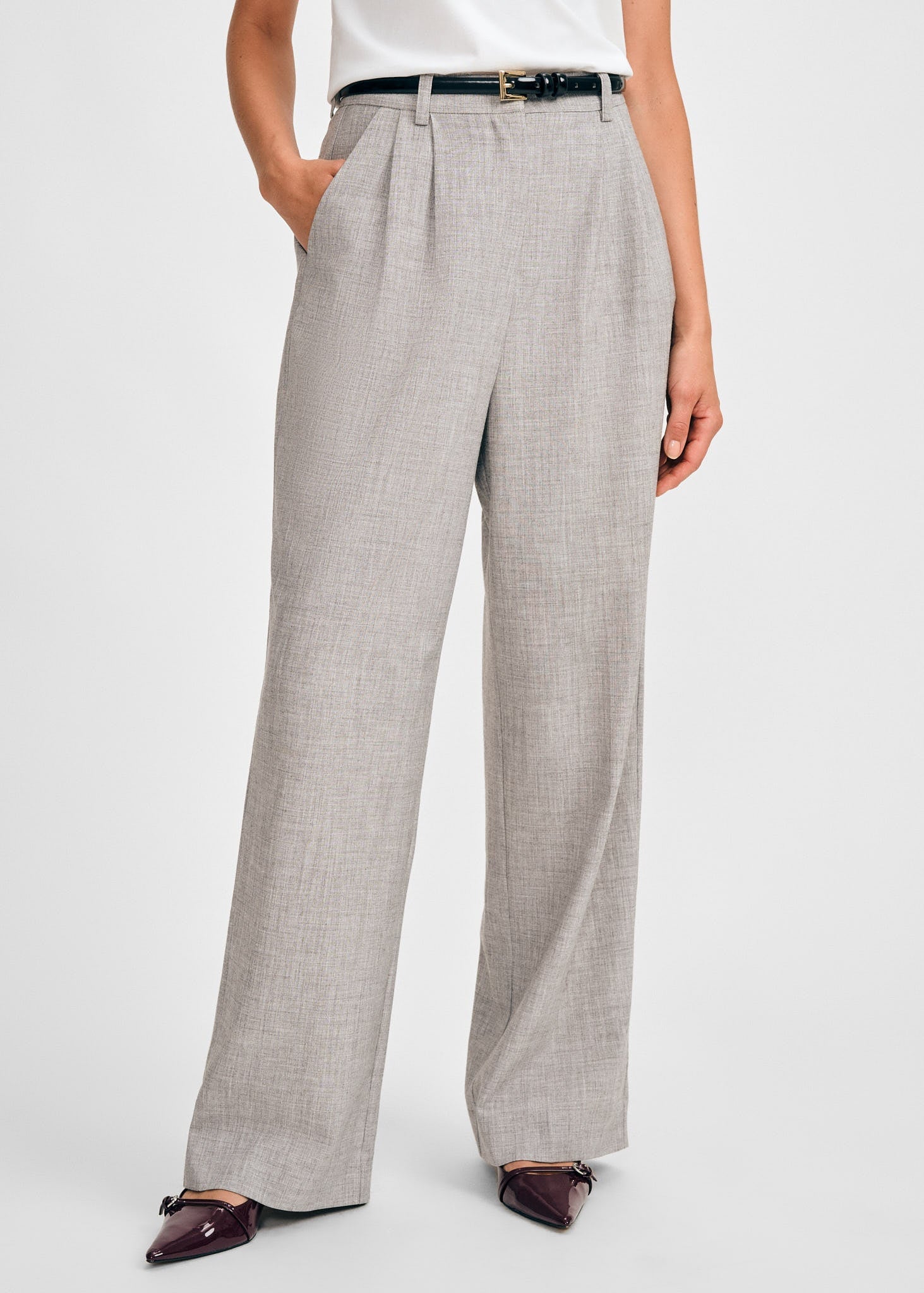 Isaac Mizrahi WIDE LEG PLEATED PANT