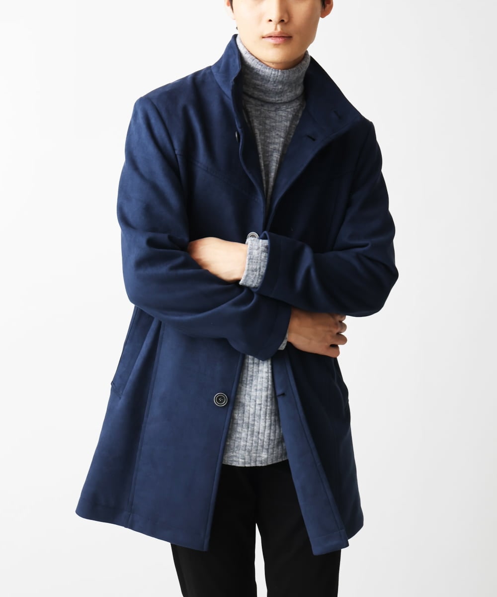 残りわずか／洗える】ポンチスエード スタンドコート(その他のコート