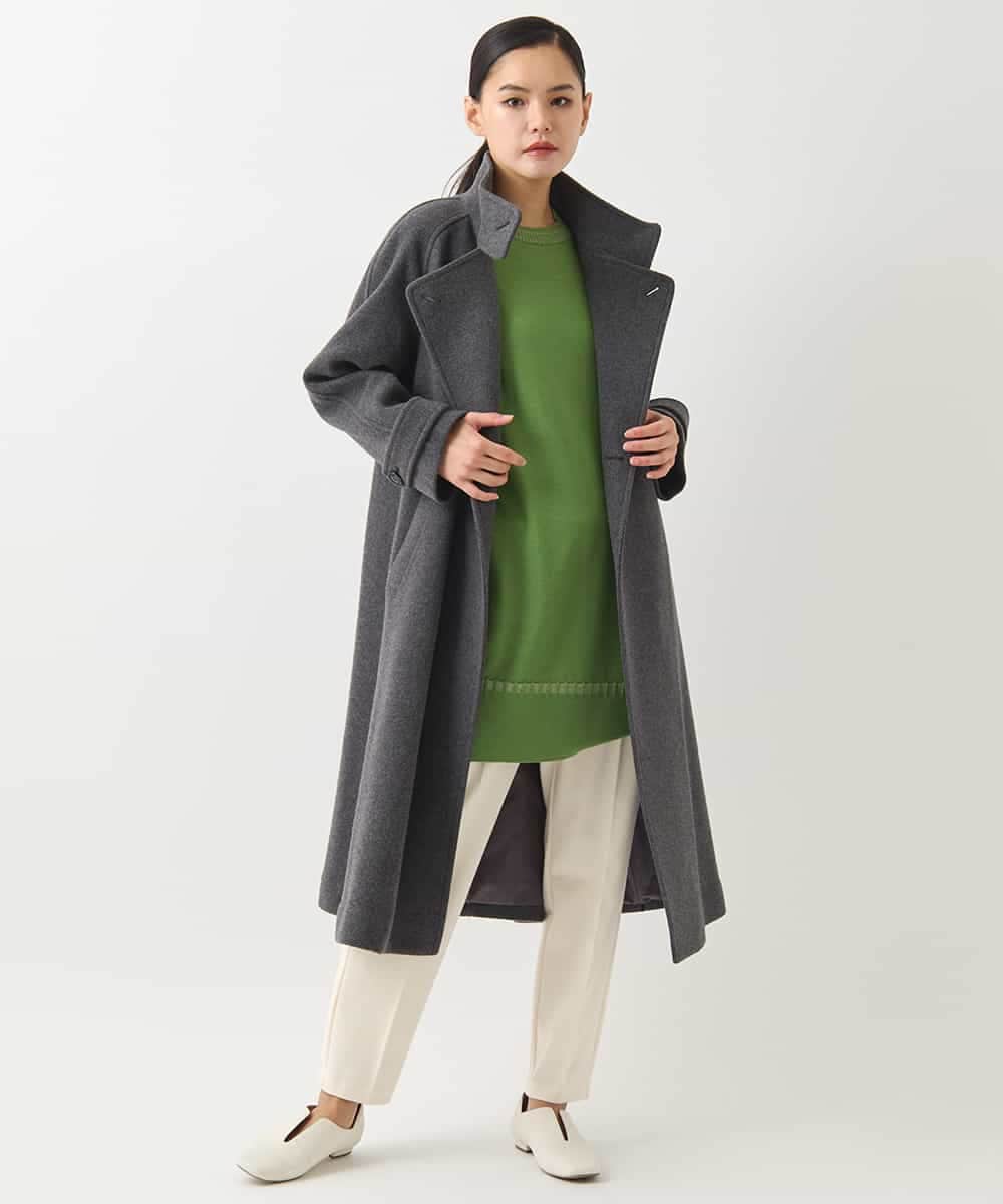 スタンドカラーラグランデザインコート(チェスターコート) | HIROKO