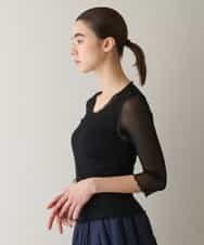 チュールシアートップ/日本製/洗える(カットソー・Tシャツ) | HIROKO