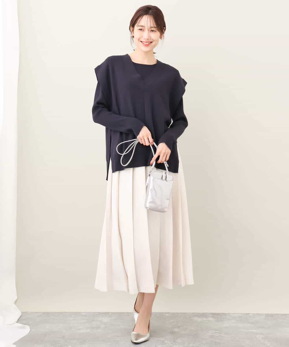 ワイドプリーツスカート/洗える(ミモレ丈スカート) | MK MICHEL KLEIN