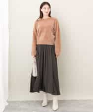 起毛サテンガウチョパンツ/洗える(ガウチョ・ワイドパンツ) | MK