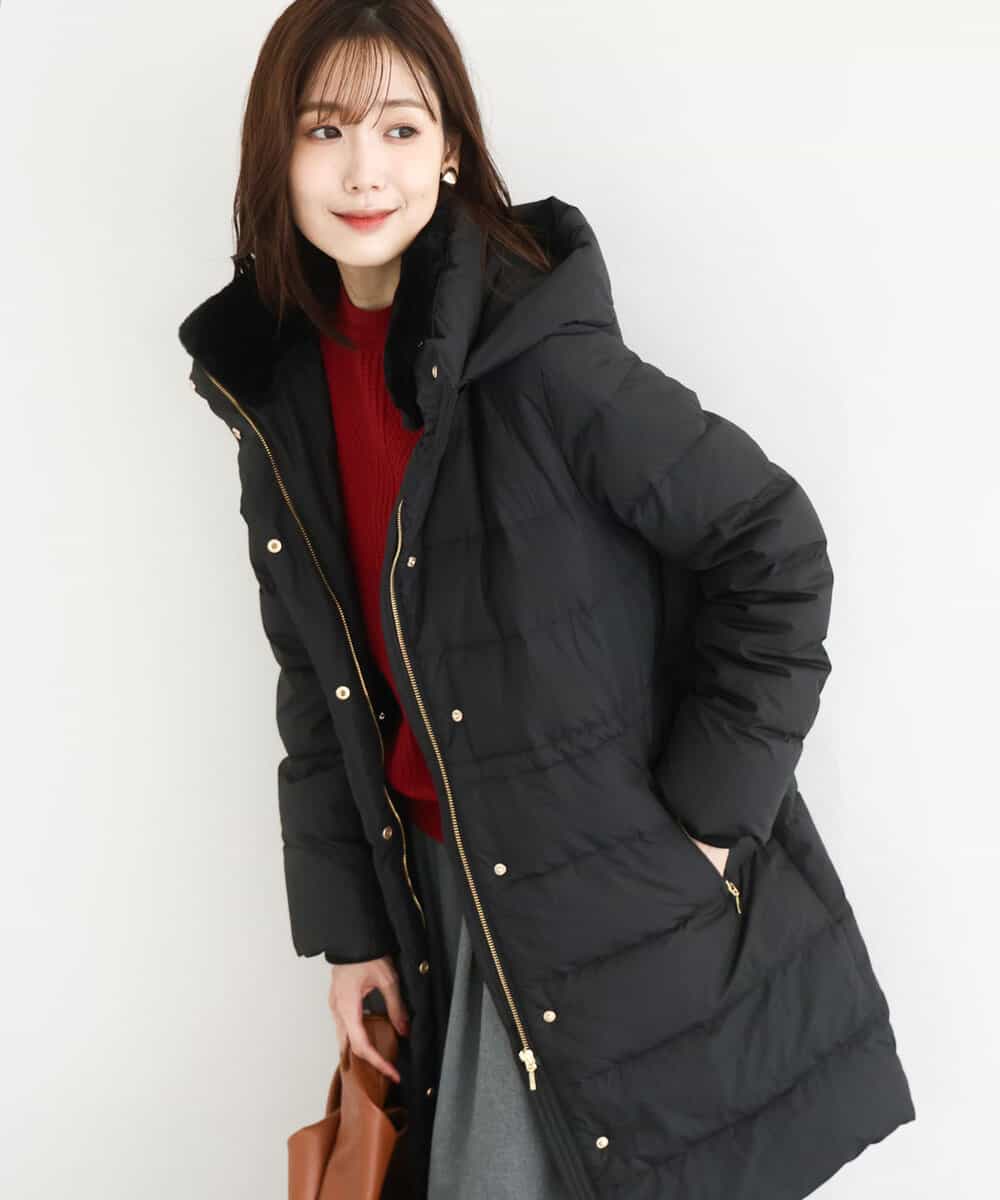 ベーシックタフタ ロングダウンコート/撥水加工(ダウンジャケット