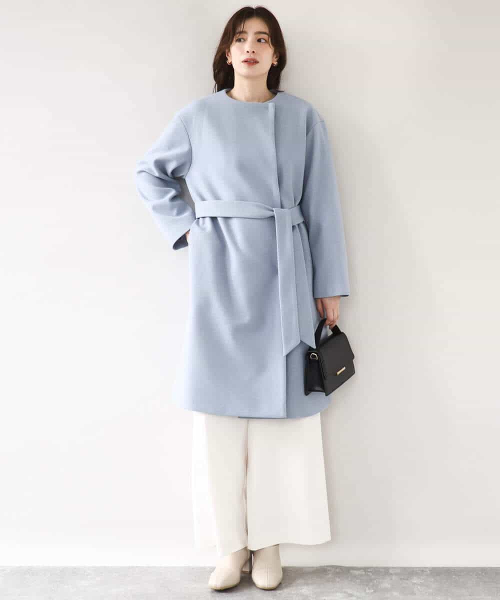 ウール混ノーカラーコート/WEB限定サイズあり(その他のコート