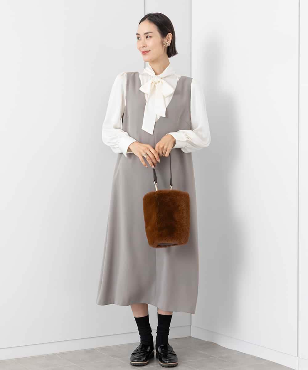 ツイルVネックジャンパースカート(セットアップ対応)(ジャンパー