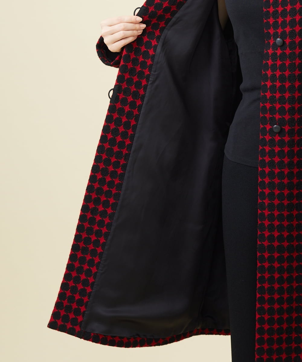 ドットジャカードロングコート(ノーカラーコート) | Sybilla(シビラ