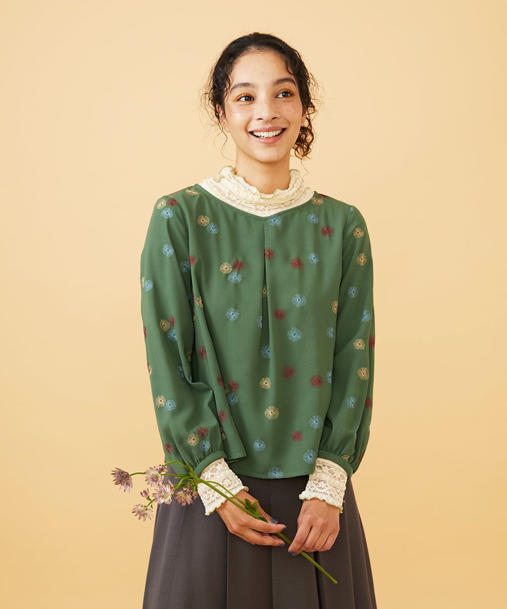 本日4日まで出品】ヒトハリママ / ポポマルエリブラウス 作家様 グー