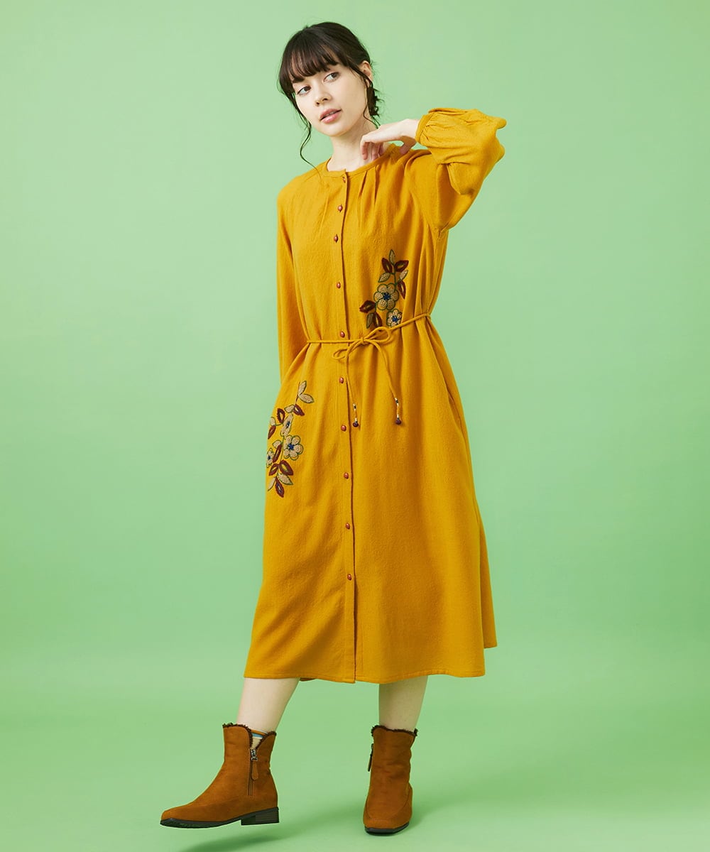 Calle インド刺繍ワンピース(ワンピース) | Jocomomola(ホコモモラ