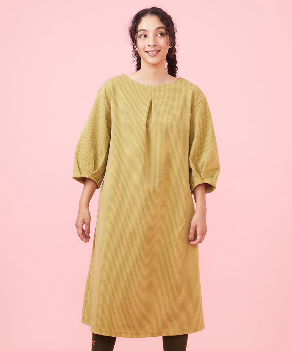 シャドウチェックジャカード カットソーワンピース(ワンピース